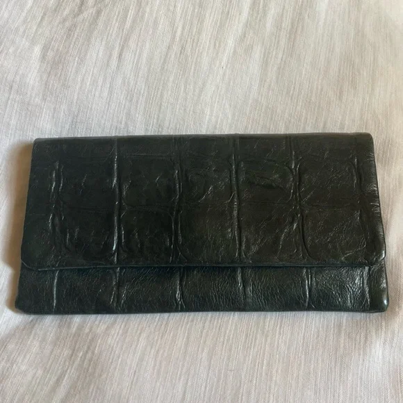 NWT Etui London Dark Green Croc Leather Clutch Crossbody Bag ASO KATE MIDDLETON - Picture 3 of 7